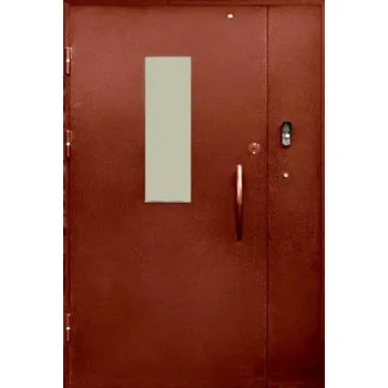 Двупольная подъездная дверь с окошком