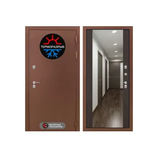 Входная дверь Labirint Термо Магнит с Зеркалом Максимум Венге (двери с терморазрывом)