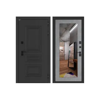 Входная дверь Аляска Лайт с Зеркалом 18 - Бетон светлый