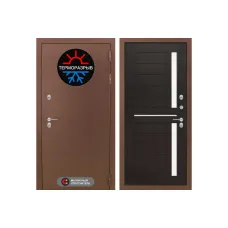 Входная дверь с терморазрывом Labirint Термо Магнит 02 Венге, стекло белое-copy